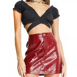 “Bindi top” puff sleeve wrap top